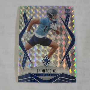 Panini Chimere Dike Titans Holographic Blue Silver Football Rookie Card